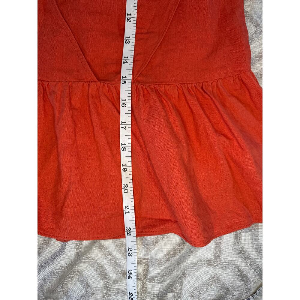 Madewell Linen-Blend Flutter-Sleeve Peplum Top size s - Picture 5 of 8